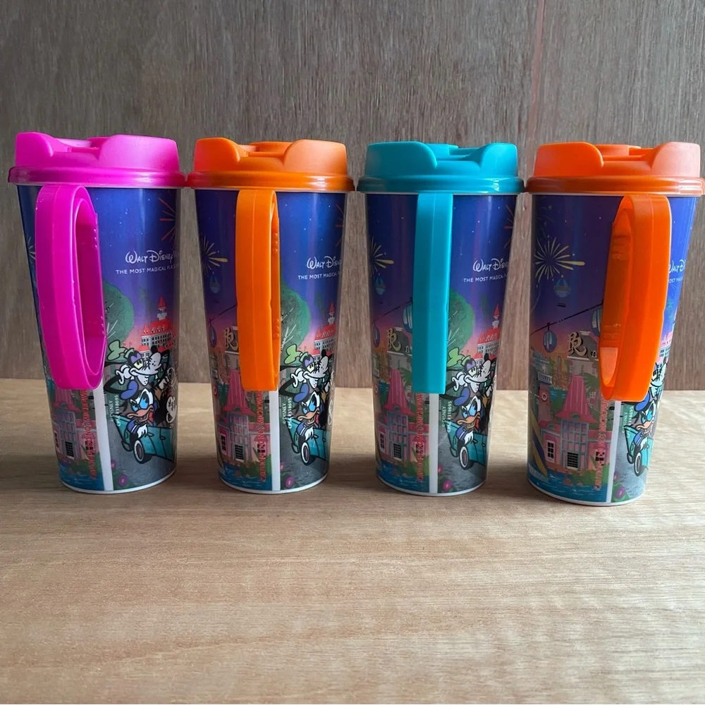 Walt Disney World refillable mug cup drink lid travel 16 oz‎ beach vacation